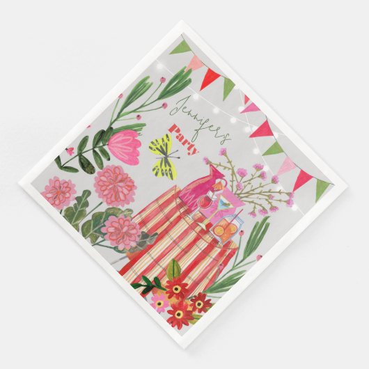 Garden Party Birthday Serviette (Ecke)