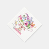 Garden Party Blume Hat Lady _White Wine Napkins Serviette (Ecke)