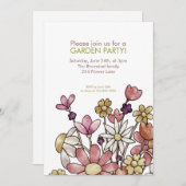 Garden Party Blume Wasserfarben Einladung (Vorne/Hinten)