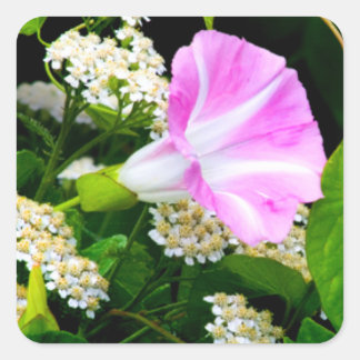 Garden Party Blumenkleber Quadratischer Aufkleber