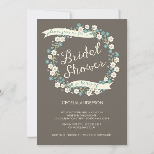 Garden Party Blumenstrauß Brautparty Einladung (Vorderseite)