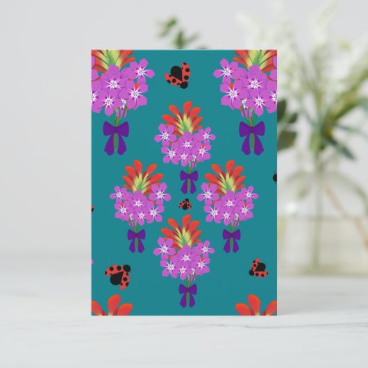 Garden Party Bouquets-Aquamarin_Danke Dankeskarte (Stehend Vorderseite)