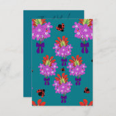 Garden Party Bouquets-Aquamarin_Danke Dankeskarte (Vorne/Hinten)