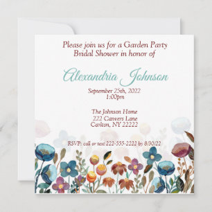 Garden Party Bridal Dusche Einladung