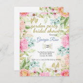 Garden Party Bridal Dusche Einladung (Vorne/Hinten)