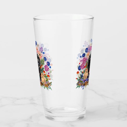 GARDEN PARTY Chow 16 oz Glasdesign vorne & hinten Glas (Links)