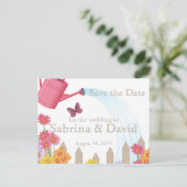 Garden Party Collection Save the Date Ankündigungspostkarte (Stehend Vorderseite)