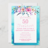 Garden Party Custom 50 und fabelhaft 50. Geburtsta Einladung (Vorderseite)