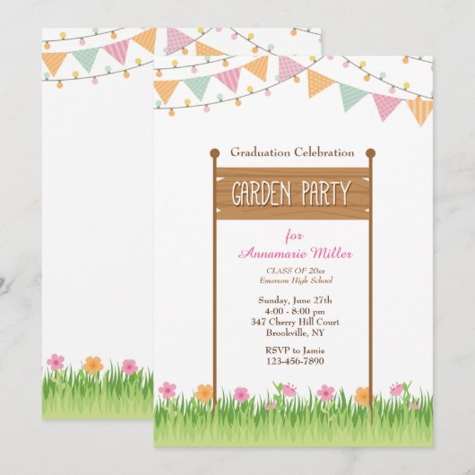 Garden Party Einladung #2 (Vorne/Hinten)