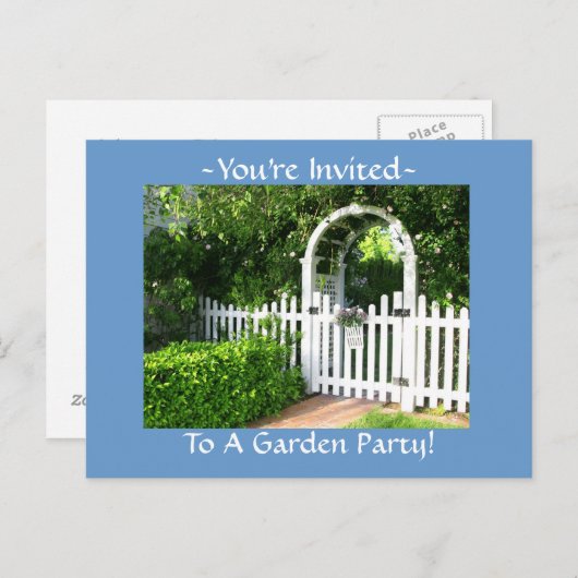 Garden Party Einladung Postkarten (Vorne/Hinten)