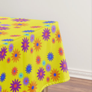 Garden Party Funky Retro 70er Blume Gelb drucken Tischdecke