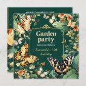 Garden Party Geburtstag einladen Einladung (Vorne/Hinten)