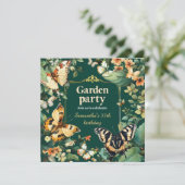 Garden Party Geburtstag einladen Einladung (Stehend Vorderseite)