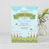 Garden Party Geburtstag Einladung (Stehend Vorderseite)