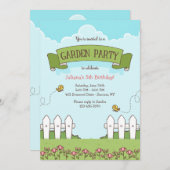 Garden Party Geburtstag Einladung (Vorne/Hinten)