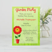 Garden Party Geburtstagsfeierlichkeiten Einladung (Stehend Vorderseite)