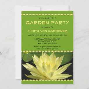 Garden Party Gelbe Wasserlilie Blume Einladung