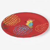 Garden Party - Gelber Vogel Geburtstag Pappteller (Schrägansicht)