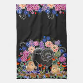 GARDEN PARTY Küchenhandtuch schwarz Hintergrund Geschirrtuch (Vertikal)