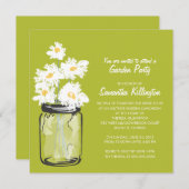 Garden Party Mason Jar & White Daisies Einladung (Vorne/Hinten)