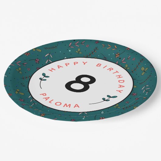 Garden Party Pappteller (Schrägansicht)