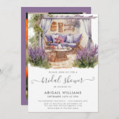 Garden Party Picnic Lavendel Brautparty Einladung (Vorne/Hinten)