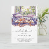 Garden Party Picnic Lavendel Brautparty Einladung (Stehend Vorderseite)
