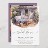 Garden Party Picnic Lavendel Brautparty Einladung (Vorne/Hinten)