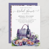 Garden Party Picnic Lavendel Brautparty Einladung (Vorne/Hinten)
