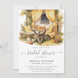 Garden Party Picnic Orange Citrus Brautparty Einladung