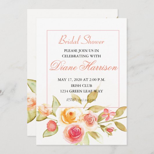 Garden Party Polterabend Einladung (Vorne/Hinten)