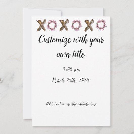 Garden Party - Romantische Blume - xoxo Lovely Einladung (Rückseite)