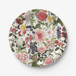 Garden Party Vintag Blumengrün Thumb Geburtstag Pappteller