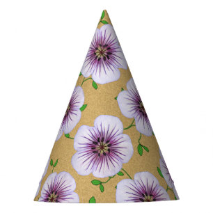 Garden Party Violette Blumen auf jeder Farbe Partyhütchen