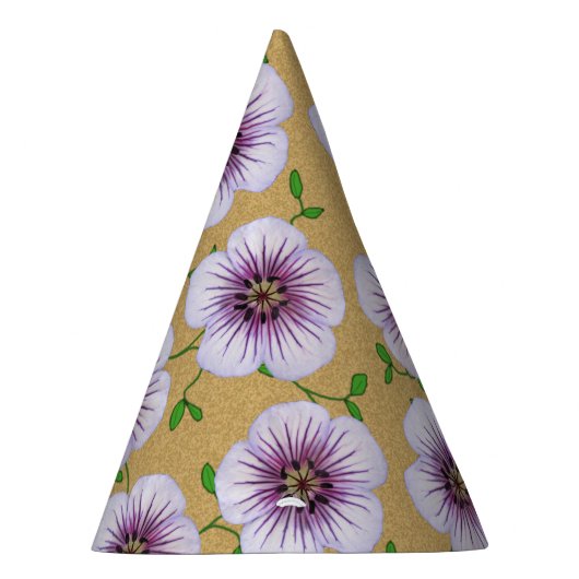 Garden Party Violette Blumen auf jeder Farbe Partyhütchen (Rechts)
