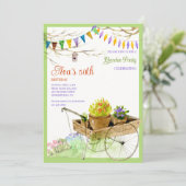 Garden Party Wasserfarbe Einladung (Stehend Vorderseite)