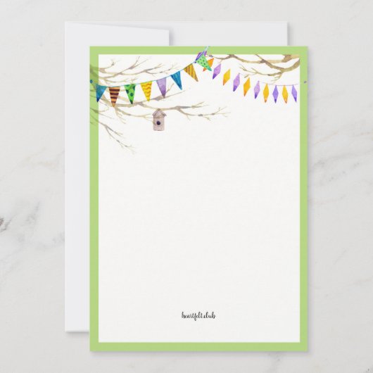 Garden Party Wasserfarbe Einladung (Rückseite)