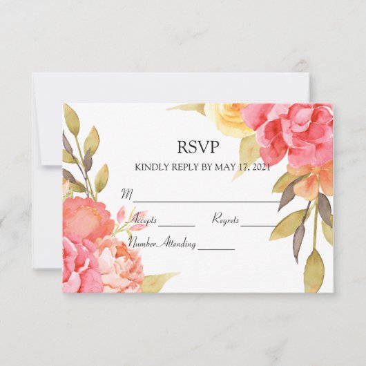 Garden Party Wedding RSVP Karte (Vorderseite)