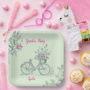 Garden Party Whimsical Floral Pappteller