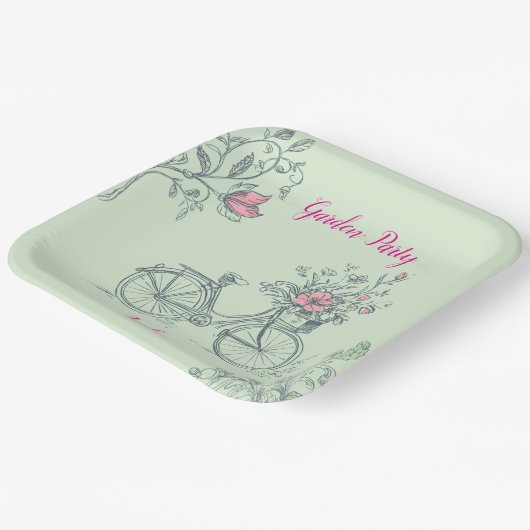 Garden Party Whimsical Floral Pappteller (Gewinkelt)