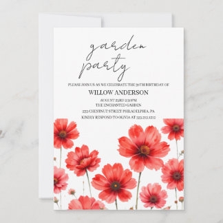 Garden Party, Wildblume Geburtstagsparty Einladung