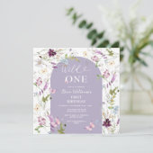 Garden Party Wildblume Wilder ONE Schmetterling Einladung (Stehend Vorderseite)