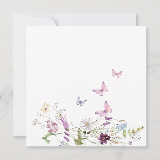 Garden Party Wildblume Wilder ONE Schmetterling Einladung (Rückseite)