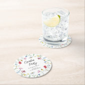 Garden Party Wildblumen Geburtstag Runder Pappuntersetzer (Vor Ort)