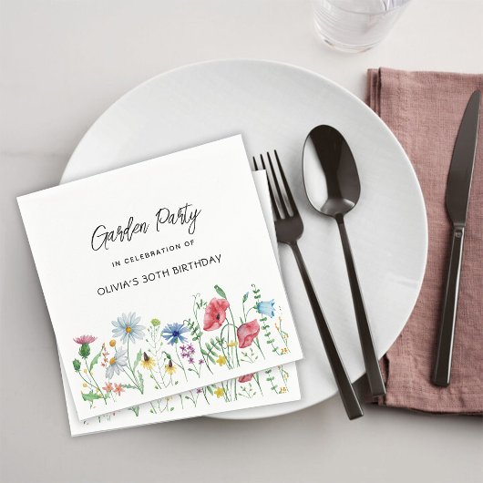 Garden Party Wildblumen Geburtstag Serviette