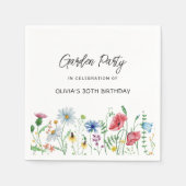 Garden Party Wildblumen Geburtstag Serviette (Vorderseite)