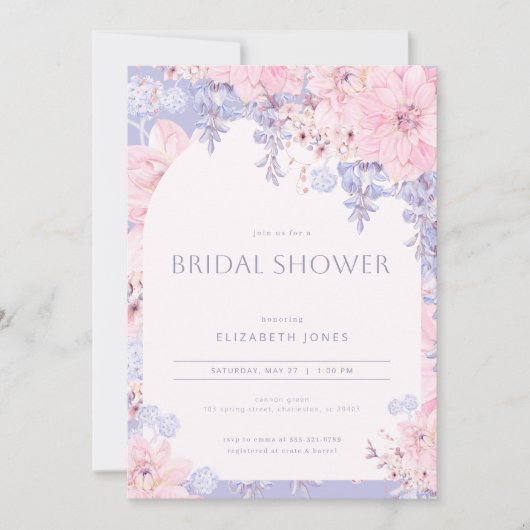 Garden Party Wisteria Bridal Dusche Einladung (Vorderseite)