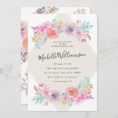 Garden Pastel Blume Hochzeit Brautparty Einladung (Vorne/Hinten)