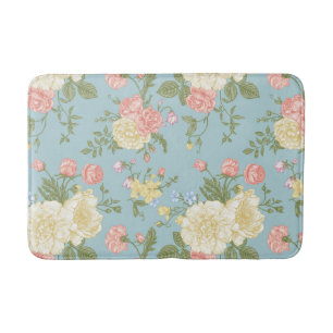 Garden Peony Floral Pattern Badematte