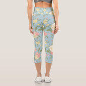 Garden Peony Floral Pattern Capri Leggings (Rückseite)